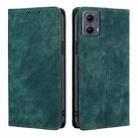 For Motorola Edge 5G 2024 RFID Anti-theft Brush Magnetic Leather Phone Case(Green) - 1