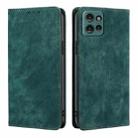 For Motorola Edge 50 5G RFID Anti-theft Brush Magnetic Leather Phone Case(Green) - 1