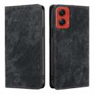 For Motorola Moto G Stylus 5G 2024 RFID Anti-theft Brush Magnetic Leather Phone Case(Black) - 1