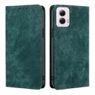 For Motorola Moto G Power 5G 2024 RFID Anti-theft Brush Magnetic Leather Phone Case(Green) - 1