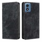 For Motorola Moto G 5G 2024 RFID Anti-theft Brush Magnetic Leather Phone Case(Black) - 1