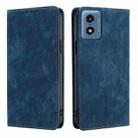 For Motorola Moto G 5G 2024 RFID Anti-theft Brush Magnetic Leather Phone Case(Blue) - 1