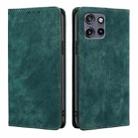 For Motorola Edge 50 Neo 5G RFID Anti-theft Brush Magnetic Leather Phone Case(Green) - 1