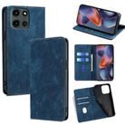 For Motorola Moto G 5G 2025 RFID Anti-theft Brush Magnetic Leather Phone Case(Blue) - 1