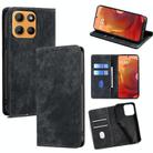 For Motorola Moto G15 / G15 Power RFID Anti-theft Brush Magnetic Leather Phone Case(Black) - 1