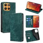 For Motorola Moto G15 / G15 Power RFID Anti-theft Brush Magnetic Leather Phone Case(Green) - 1