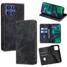 For Motorola Moto G Stylus 5G 2025 RFID Anti-theft Brush Magnetic Leather Phone Case(Black) - 1