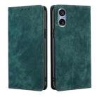 For Sony Xperia 5 V RFID Anti-theft Brush Magnetic Leather Phone Case(Green) - 1