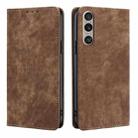 For Sony Xperia 1 VI RFID Anti-theft Brush Magnetic Leather Phone Case(Brown) - 1