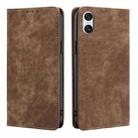 For Sony Xperia 10 VI RFID Anti-theft Brush Magnetic Leather Phone Case(Brown) - 1