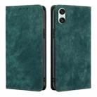 For Sony Xperia 10 VI RFID Anti-theft Brush Magnetic Leather Phone Case(Green) - 1