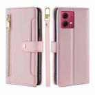 For Motorola Moto G84 5G Lite Sheep Texture Cross-body Zipper Wallet Leather Phone Case(Pink) - 1