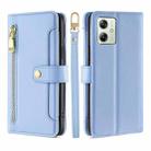 For Motorola Moto G54 5G EU Edition Lite Sheep Texture Cross-body Zipper Wallet Leather Phone Case(Blue) - 1