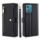 For Motorola Edge 40 Neo 5G Lite Sheep Texture Cross-body Zipper Wallet Leather Phone Case(Black) - 1