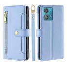 For Motorola Edge 40 Neo 5G Lite Sheep Texture Cross-body Zipper Wallet Leather Phone Case(Blue) - 1
