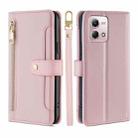 For Motorola Moto G Stylus 4G 2023 Lite Sheep Texture Cross-body Zipper Wallet Leather Phone Case(Pink) - 1