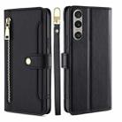 For Sony Xperia 1 VI Lite Sheep Texture Cross-body Zipper Wallet Leather Phone Case(Black) - 1