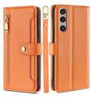 For Sony Xperia 1 VI Lite Sheep Texture Cross-body Zipper Wallet Leather Phone Case(Orange) - 1