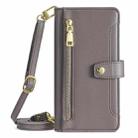 For Sony Xperia 1 VI Lite Sheep Texture Cross-body Zipper Wallet Leather Phone Case(Grey) - 2