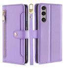 For Sony Xperia 1 VI Lite Sheep Texture Cross-body Zipper Wallet Leather Phone Case(Purple) - 1