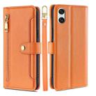 For Sony Xperia 10 VI Lite Sheep Texture Cross-body Zipper Wallet Leather Phone Case(Orange) - 1