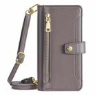 For Sony Xperia 10 VI Lite Sheep Texture Cross-body Zipper Wallet Leather Phone Case(Grey) - 2