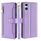 For Sony Xperia 10 VI Lite Sheep Texture Cross-body Zipper Wallet Leather Phone Case(Purple) - 1