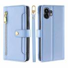 For Nothing Phone 2 Lite Sheep Texture Cross-body Zipper Wallet Leather Phone Case(Blue) - 1