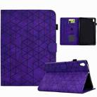 For Lenovo Tab M10 HD 2nd Gen Rhombus TPU Smart Leather Tablet Case(Purple) - 1