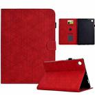 For Lenovo Tab M10 Plus 3rd Gen 2022 Rhombus TPU Smart Leather Tablet Case(Red) - 1