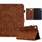For Lenovo Tab M10 Plus 3rd Gen 2022 Rhombus TPU Smart Leather Tablet Case(Brown) - 1