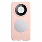 For Huawei Mate 60 Wheat MagSafe Magnetic Straw Material + TPU Phone Case(Pink) - 1