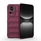 For Huawei nova 12 5G Magic Shield TPU + Flannel Phone Case(Wine Red) - 1