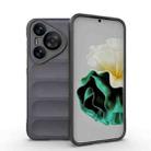 For Huawei Pura 70 Magic Shield TPU + Flannel Phone Case(Dark Grey) - 1