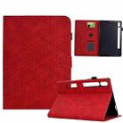 For Samsung Galaxy Tab S9 Rhombus TPU Smart Leather Tablet Case(Red) - 1