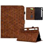 For Samsung Galaxy Tab S9 Rhombus TPU Smart Leather Tablet Case(Brown) - 1