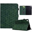 For Samsung Galaxy Tab A7 10.4 2020 T500 Rhombus TPU Smart Leather Tablet Case(Green) - 1