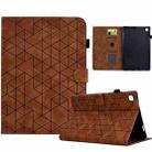 For Samsung Galaxy Tab A7 10.4 2020 T500 Rhombus TPU Smart Leather Tablet Case(Brown) - 1