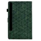 For Samsung Galaxy Tab S10 FE+ Rhombus TPU Smart Leather Tablet Case(Green) - 3