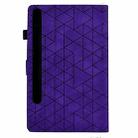 For Samsung Galaxy Tab S10 FE+ Rhombus TPU Smart Leather Tablet Case(Purple) - 3