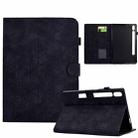 For Samsung Galaxy Tab S10 FE+ Rhombus TPU Smart Leather Tablet Case(Black) - 1