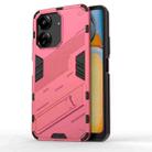 For Xiaomi Redmi 13C 5G / 4G Global Punk Armor 2 in 1 PC + TPU Phone Case with Holder(Light Red) - 1