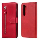 For Xiaomi Mi Note 10 Lite Fashion Calf Texture Zipper Horizontal Flip Leather Case with Stand & Card Slots & Wallet Function(Red) - 1