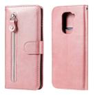 For Xiaomi Redmi Note 9 / 10X 5G Fashion Calf Texture Zipper Horizontal Flip Leather Case with Stand & Card Slots & Wallet Function(Rose Gold) - 1