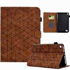 For Amazon Fire 7 Rhombus TPU Smart Leather Tablet Case(Brown) - 1