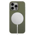 For iPhone 15 Pro Max Wheat MagSafe Magnetic Straw Material + TPU Phone Case(Army Green) - 1