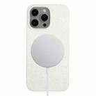 For iPhone 15 Pro Wheat MagSafe Magnetic Straw Material + TPU Phone Case(White) - 1