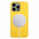 For iPhone 15 Pro Wheat MagSafe Magnetic Straw Material + TPU Phone Case(Yellow) - 1