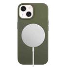 For iPhone 15 Plus Wheat MagSafe Magnetic Straw Material + TPU Phone Case(Army Green) - 1