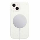 For iPhone 15 Wheat MagSafe Magnetic Straw Material + TPU Phone Case(White) - 1